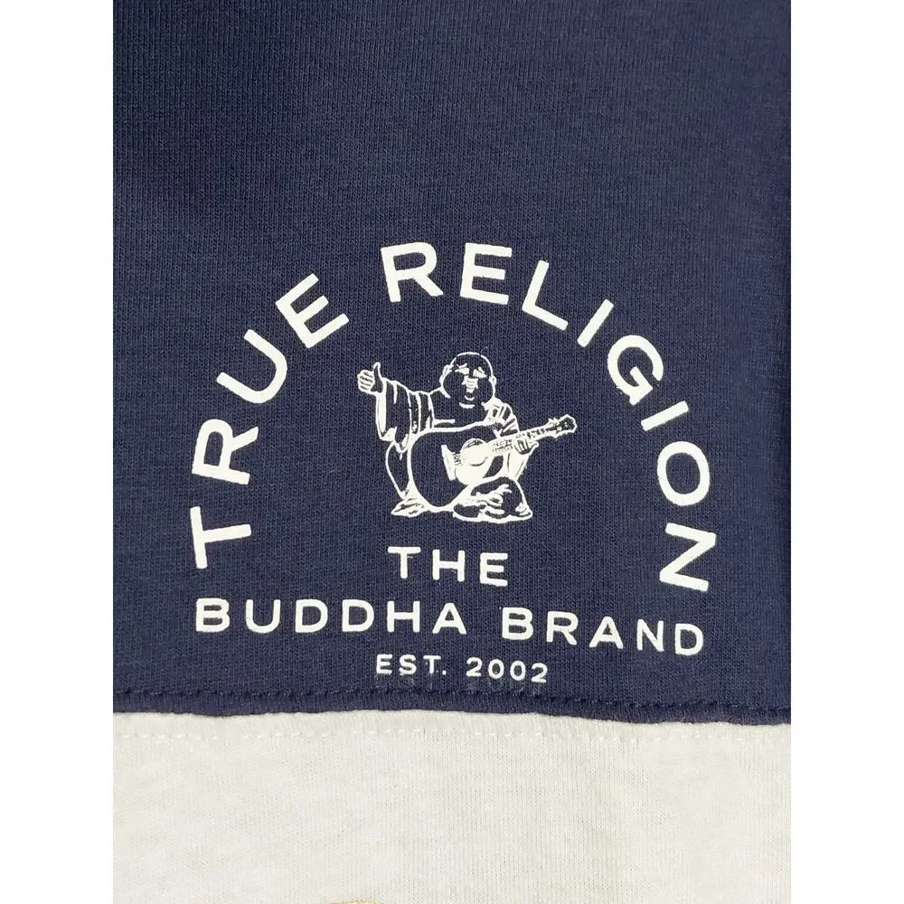 Vintage True Religion Brand Colorblock Long Sleeve Polo Shirt Blue Size S/P